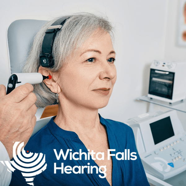 woman getting a hearing test